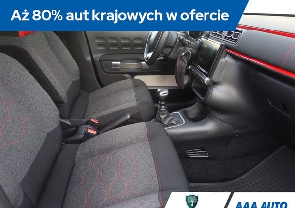 Citroen C3 cena 53000 przebieg: 76009, rok produkcji 2019 z Nowogród Bobrzański małe 172